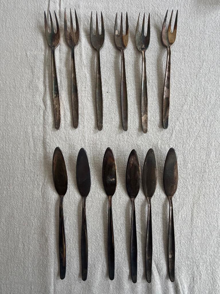 Verzilverd visbestek Keltum "Jeunesse", Ophalen