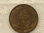 2 Franc 1945. Tunesische munt, Ophalen of Verzenden, Frankrijk