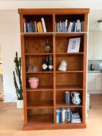 Massief teakhouten boekenkast met ladder, Ophalen, Zo goed als nieuw, 25 tot 50 cm, 200 cm of meer