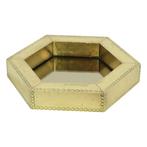 Zeldzame Hexagonale Messing Spiegel Rodolfo Dubarry 1970s, Minder dan 50 cm, Gebruikt, Ophalen of Verzenden, Minder dan 100 cm