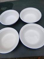Emaille schalen wit met blauwe rand, Antiek en Kunst, Ophalen of Verzenden