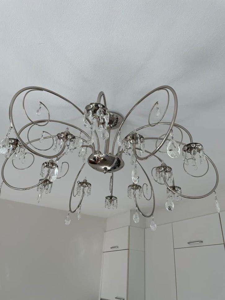 Moderne sjieke kroonluchter, Huis en Inrichting, Lampen | Kroonluchters, Zo goed als nieuw, Glas, Overige materialen, Ophalen