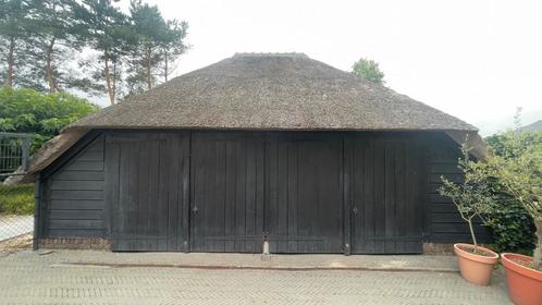 Brabantse Schop / Bijgebouw van eikenhout met rieten kap, Tuin en Terras, Tuinhuizen, Zo goed als nieuw, Schuur, Hout, 500 cm of meer