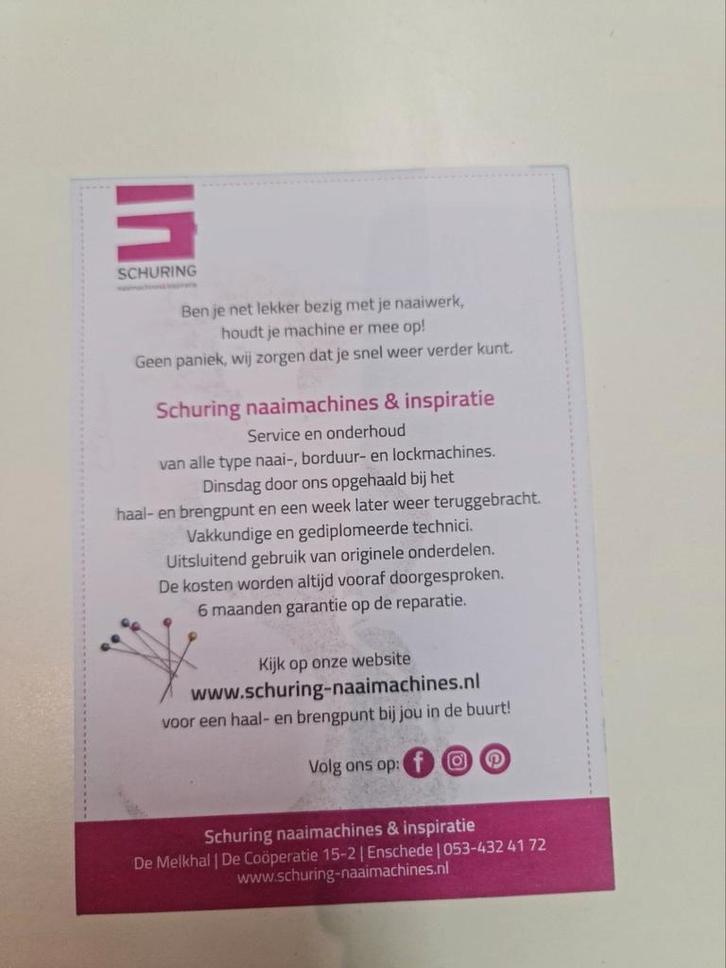 Naaimachine onderhoud & reparatie Hengelo (ook lock&borduur), Hobby en Vrije tijd, Naaimachines en Toebehoren, Zo goed als nieuw