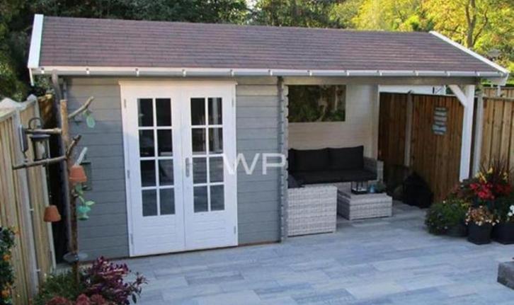 Tuinhuis schuur met overkapping tuinschuur schuurtje, Tuin en Terras, Tuinhuizen, Zo goed als nieuw, 250 tot 500 cm, Ophalen