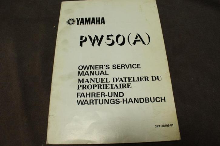 Yamaha PW50 1989 motorcycle owner's manual PW 50 Cross, Fietsen en Brommers, Handleidingen en Instructieboekjes, Ophalen of Verzenden
