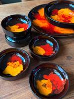 Set van 8 schaaltjes fat lava west germany bay, Ophalen of Verzenden, Zo goed als nieuw, Glas of Kopje