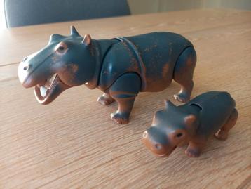 Playmobil Grote nijlpaard met jong - 6945 COMPLEET  beschikbaar voor biedingen