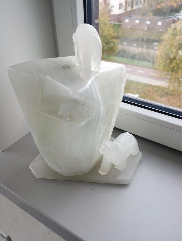 Onyx Beeld met Lamp - IJsberen, Antiek en Kunst, Kunst | Beelden en Houtsnijwerken, Ophalen