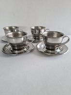 4 x Motta Italy thermische dubbelwandige espresso kopjes, Overige materialen, Gebruikt, Ophalen of Verzenden, Overige stijlen