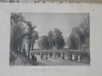 056 / Park en Paleis Brussel - Bruxelles België gravure 1835, Antiek en Kunst, Ophalen of Verzenden