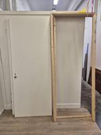 Opdekdeuren - 2 stuks, 90x232 cm, met houten kozijn, Doe-het-zelf en Verbouw, Ophalen, 80 tot 100 cm, Binnendeur, Zo goed als nieuw