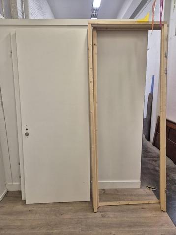 Opdekdeuren - 2 stuks, 90x232 cm, met houten kozijn beschikbaar voor biedingen