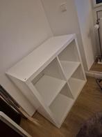 Kallax kast 4 vakken + opbergbakken - z.g.a.n., Ophalen, Met plank(en), Zo goed als nieuw, Minder dan 100 cm