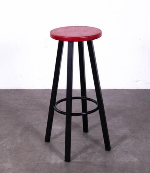 Barkruk rood (80stuks), Huis en Inrichting, Barkrukken, Gebruikt, 60 tot 90 cm, Hout, Metaal, 5 krukken of meer, Met voetsteun