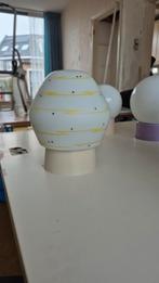 Vintage opaline glazen plafondlamp, Ophalen, Zo goed als nieuw, Glas, Zeldzaam artdeco model