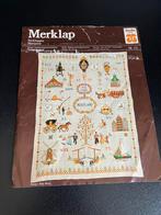 Borduurpatroon merklap en garen, Hobby en Vrije tijd, Borduren en Borduurmachines, Ophalen of Verzenden, Gebruikt, Handborduren