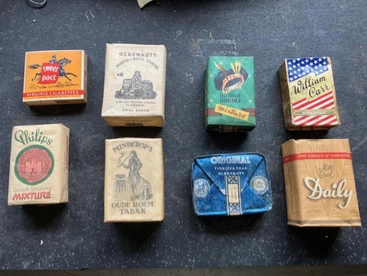 Oude sigaretten en tabak voor verzameling, Verzamelen, Rookartikelen, Aanstekers en Luciferdoosjes, Tabaksdoos of Verpakking, Ophalen of Verzenden