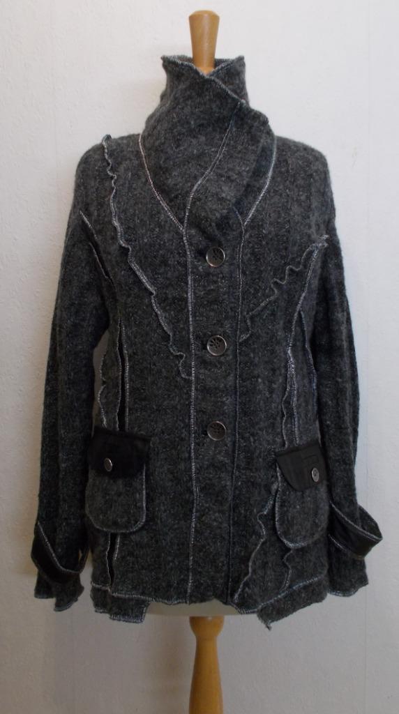 Mooi grijs/zwart wol mix vest van Pause Cafe! L, Kleding | Dames, Truien en Vesten, Zo goed als nieuw, Maat 42/44 (L), Grijs, Verzenden