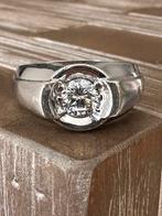 Zware witgouden Heren ring met flinke Diamant 0.96ct, Ophalen, 19 tot 20, Heer, Zo goed als nieuw