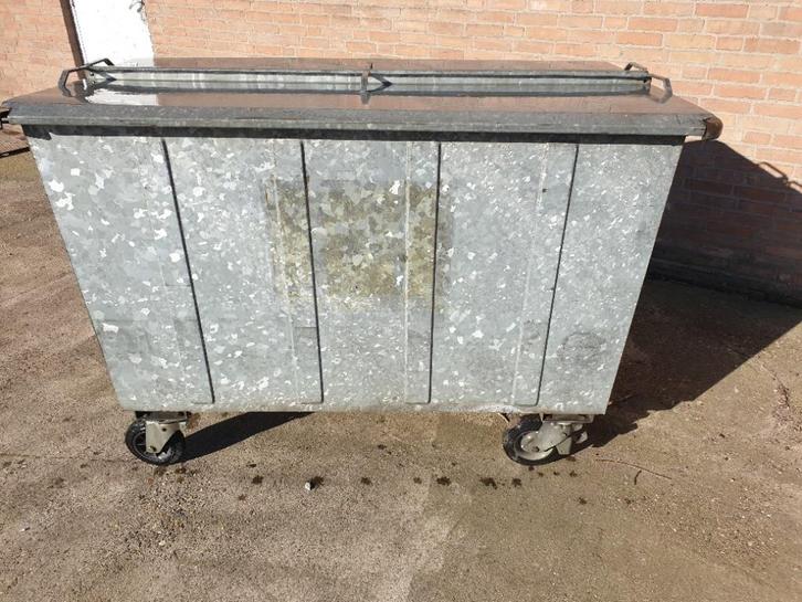 AANBIEDING Stalen container 1000L - scherp geprijsd!!, Huis en Inrichting, Woonaccessoires | Prullenbakken, Gebruikt, Metaal, 75 cm of meer