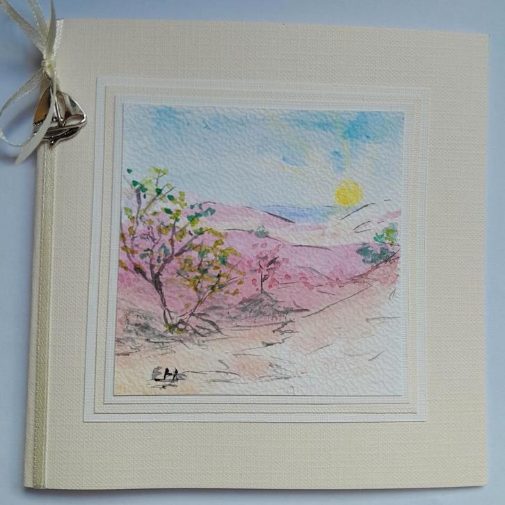 Zee zicht, geschilderd met aquarel verf, Hobby en Vrije tijd, Kaarten | Zelfgemaakt, Zo goed als nieuw, Ophalen of Verzenden