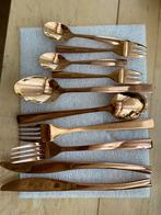 Koper kleurig stainless steel bestek set, Huis en Inrichting, Keuken | Bestek, Ophalen of Verzenden, Zo goed als nieuw, Rvs of Chroom