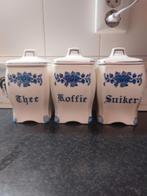 Vintage Delfts Blauw Voorraadpotten Set, Ophalen of Verzenden, Gebruikt