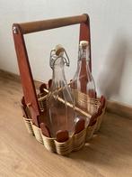 Vintage rotan flessenrek of flessenmand, Ophalen of Verzenden, Zo goed als nieuw