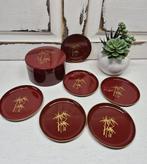 Lakdoosje met onderzetters Douwe Egberts jaren 80, Antiek en Kunst, Curiosa en Brocante, Ophalen of Verzenden