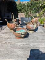 Koperen brocante potten, Tuin en Terras, Ophalen, Gebruikt, Minder dan 30 cm, Minder dan 60 cm
