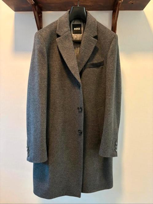 Hugo Boss Mantel – Nieuwstaat – Kasjmier/Wol – Factuur, Kleding | Heren, Jassen | Winter, Nieuw, Maat 52/54 (L), Grijs, Ophalen of Verzenden
