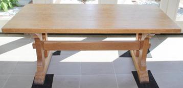 antieke, massief eikenhouten kloostertafel, white-washed beschikbaar voor biedingen