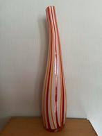 Murano Stijl Vaas - Wit, Rood, Oranje - 45 cm Hoog, Ophalen of Verzenden