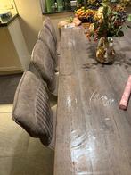 eetkamerstoelen zgan 4x cognac 4xgrijs nu 25 euro per stuk, Huis en Inrichting, Stoelen, Ophalen, Zo goed als nieuw, Grijs, Vijf, Zes of meer stoelen