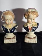 Twee porseleinen bustes staffordshire., Ophalen of Verzenden