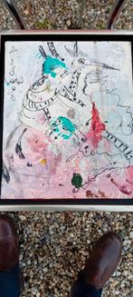 Peter Diem abstract schilderijtje 34/28 cm., Antiek en Kunst, Ophalen