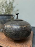 Metalen waterpot India oosters dekselpot sober bohemian, Ophalen of Verzenden