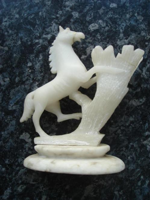 Albasten paardje met vaasje, Antiek en Kunst, Curiosa en Brocante, Ophalen of Verzenden