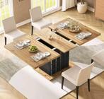 Uitklapbare eettafel 2 modellen, Vijf personen of meer, Overige houtsoorten, Nieuw, 200 cm of meer