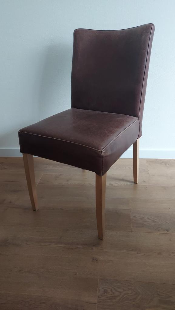 Eetkamerstoel, Huis en Inrichting, Stoelen, Ophalen, Gebruikt, Bruin, Leer
