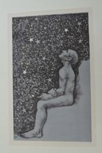 JOHN RÄDECKER MAN IN DE NACHT LITHO 1947 GESIGNEERD SP21, Antiek en Kunst, Verzenden