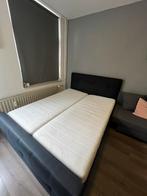 Elektrische zwarte boxspring met Auping matrassen, Ophalen, Gebruikt, Zwart, Tweepersoons