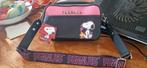 Snoopy Peanuts shoudertas - zwart en roze, 3 vakken, Sieraden, Tassen en Uiterlijk, Ophalen, Nieuw, Roze, Leer