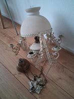 Antieke Olielamp / Petroleumlamp met Kaarsenhouder hanglamp, Antiek en Kunst, Ophalen