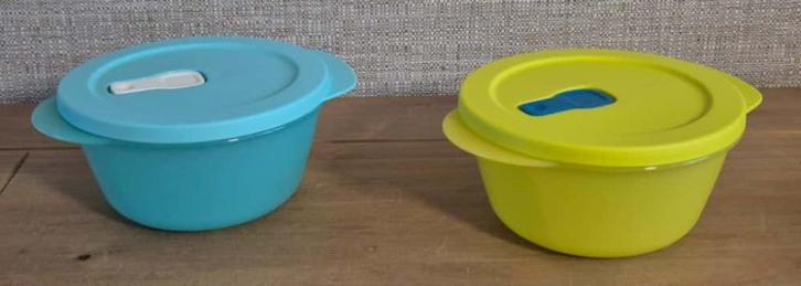 Tupperware CrystalWave rond 800ML Blauw of Limegroen NIEUW, Huis en Inrichting, Keuken | Tupperware, Nieuw, Overige typen, Blauw