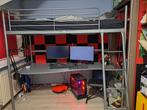 Svarta hoogslaper met bureau., Ophalen, Gebruikt, Eenpersoons, 160 tot 180 cm