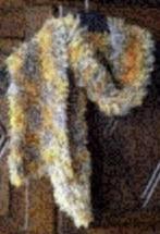 Oranje grijze 'harige' fluffy sjaal, shawl, das, damessjaal, Ophalen of Verzenden, Zo goed als nieuw, Sjaal