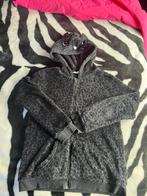 Fleece vest met katten capuchon, zwart van H&M mt 158, Gebruikt, Meisje, Trui of Vest, H&M