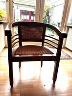 2 houten rotan stoelen donkerbruin, Ophalen
